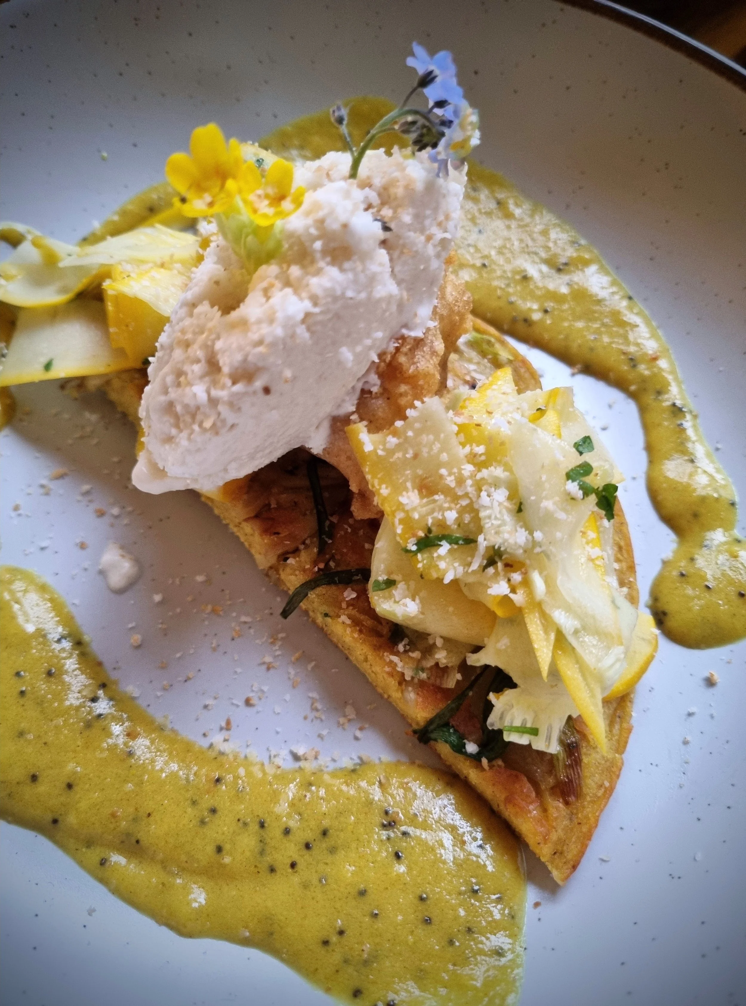 Lemon and poppyseed curry pancakes