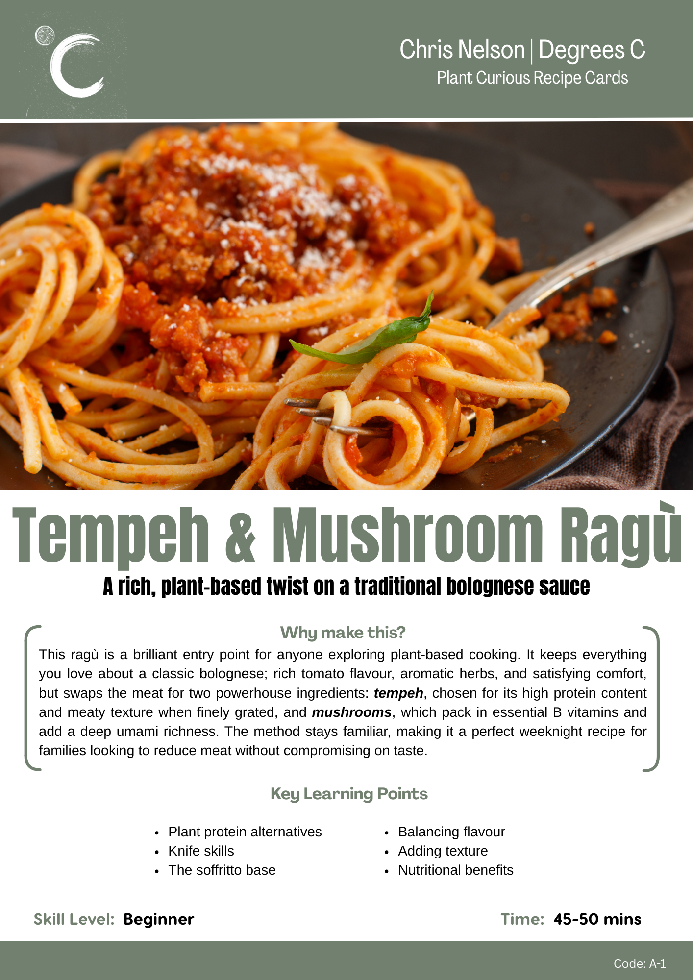Tempeh & Mushroom Ragu