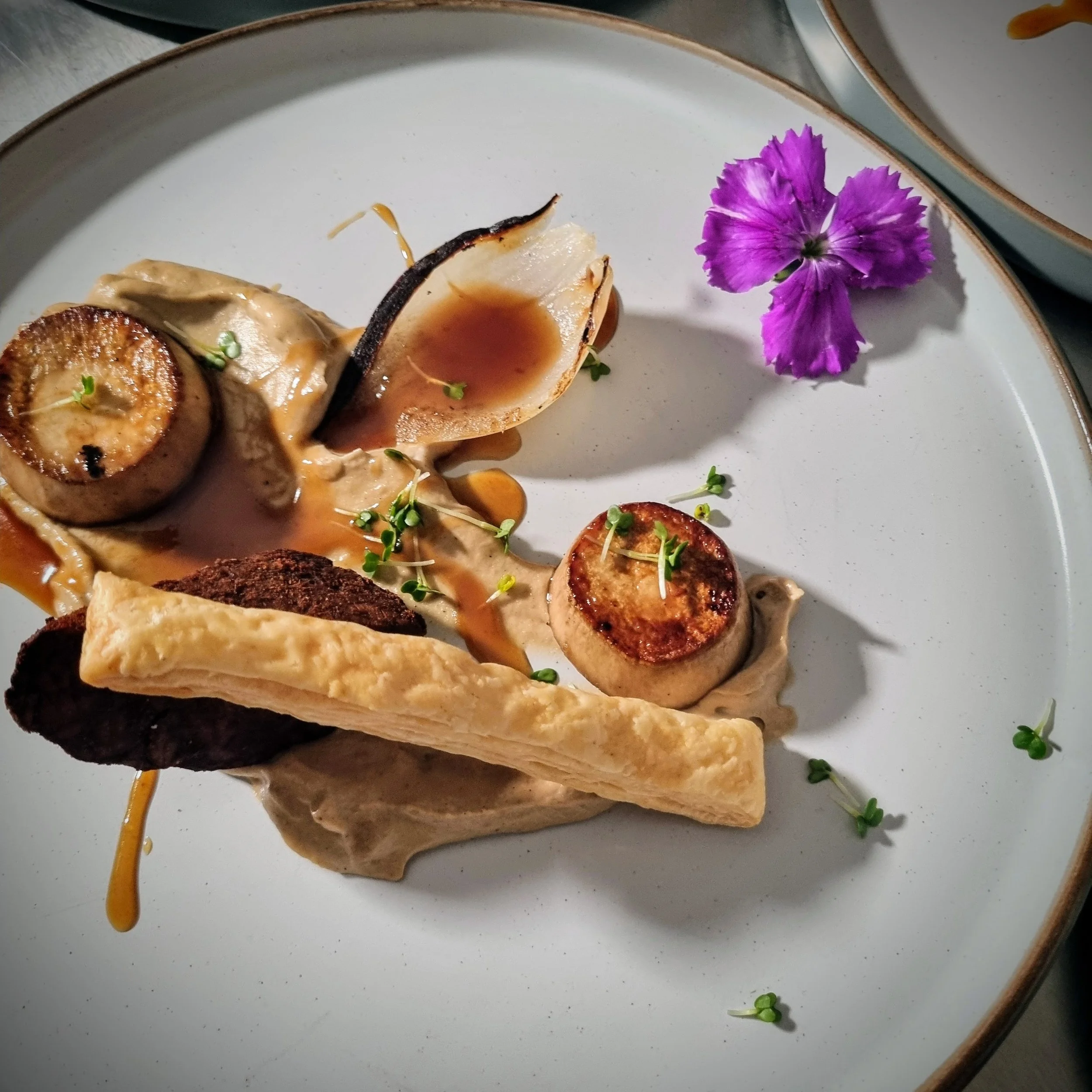 Vegan fine dining scallops