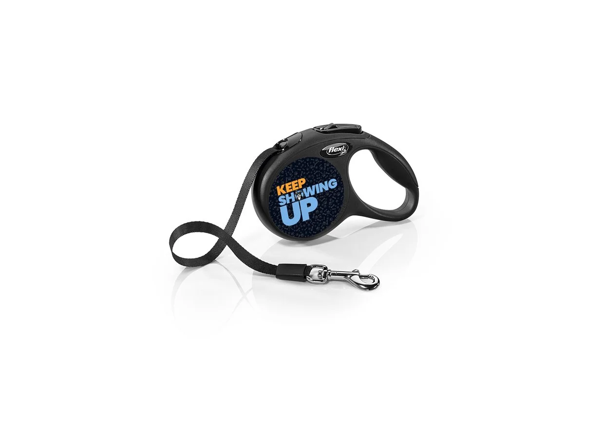 Flexi Retractable Leash with High-Vis Message