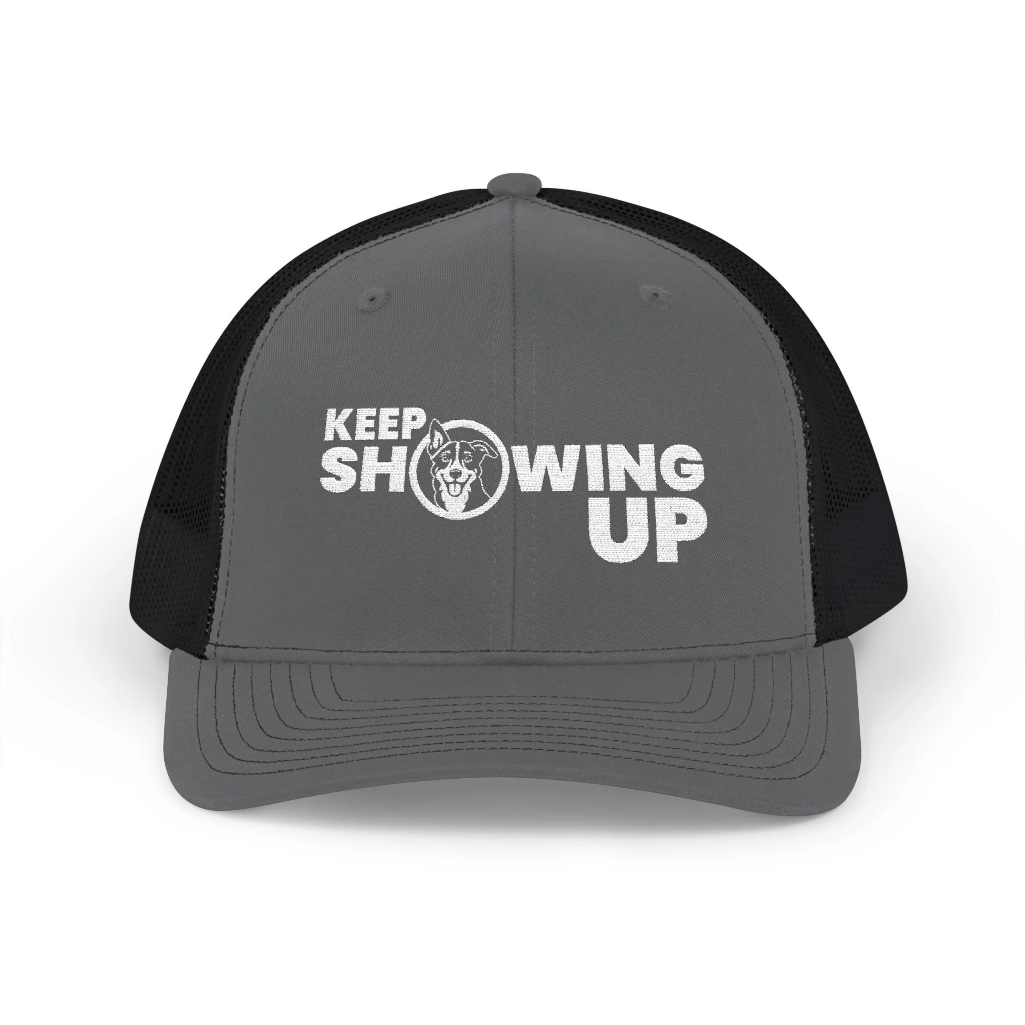 Keep Showing Up Snapback Trucker Cap