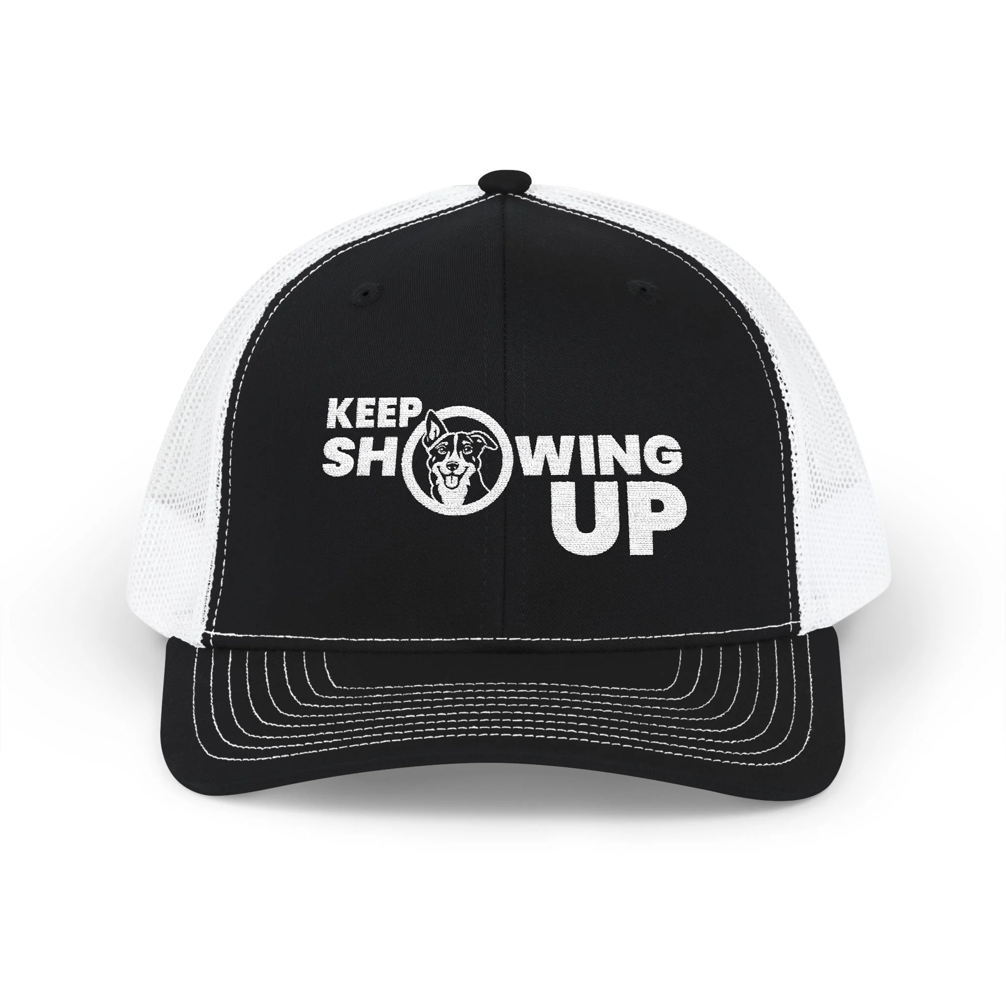 Keep Showing Up Snapback Trucker Cap
