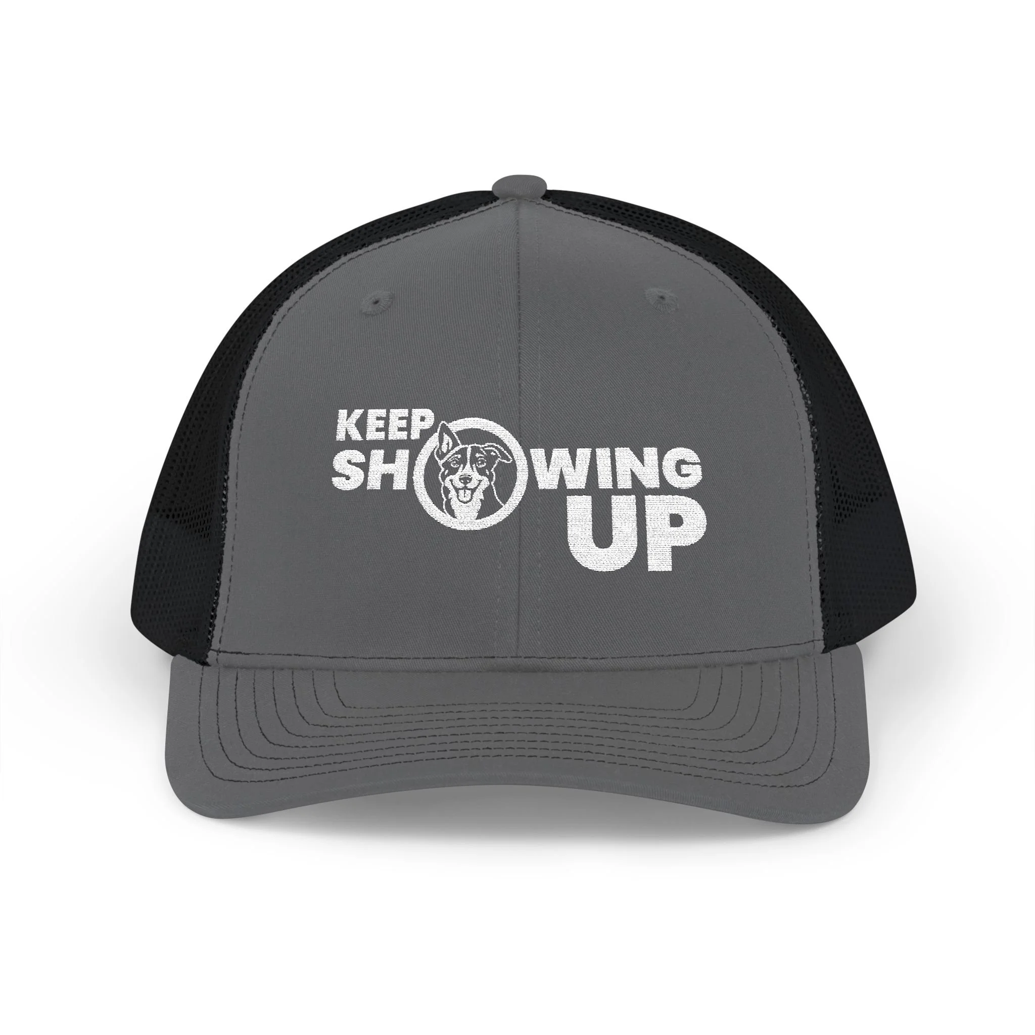 Keep Showing Up Snapback Trucker Cap