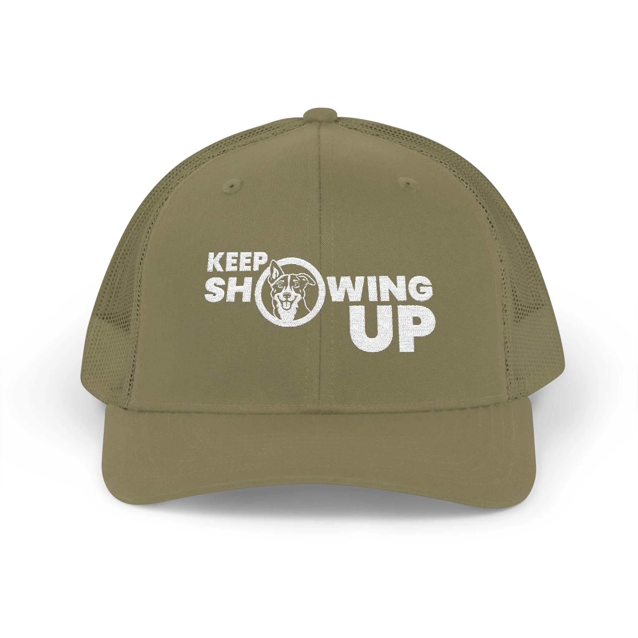 Keep Showing Up Snapback Trucker Cap