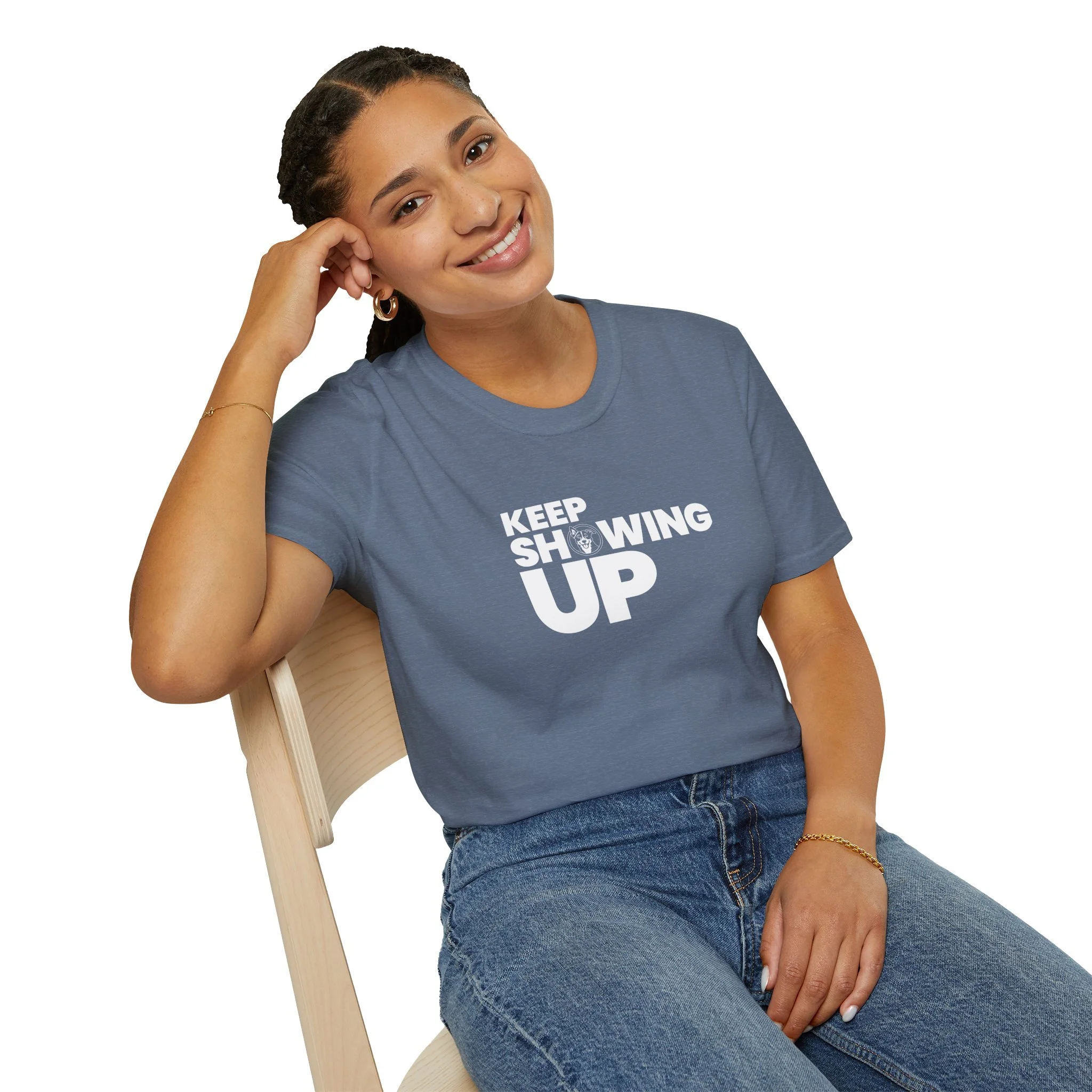 Keep Showing Up Lightweight Crew-neck Unisex T-Shirt