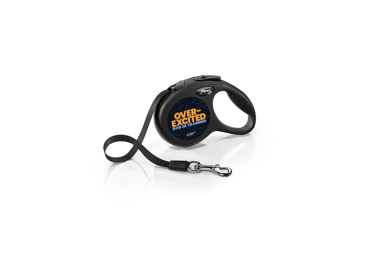 Flexi Retractable Leash with High-Vis Message