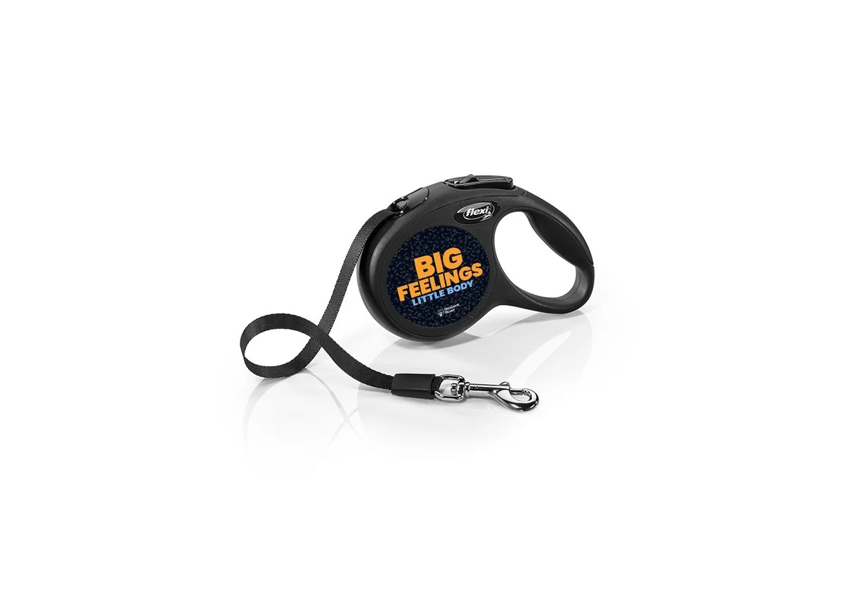 Flexi Retractable Leash with High-Vis Message