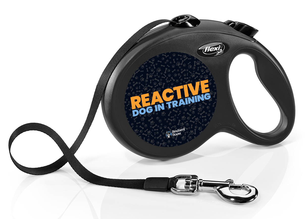 Flexi Retractable Leash with High-Vis Message