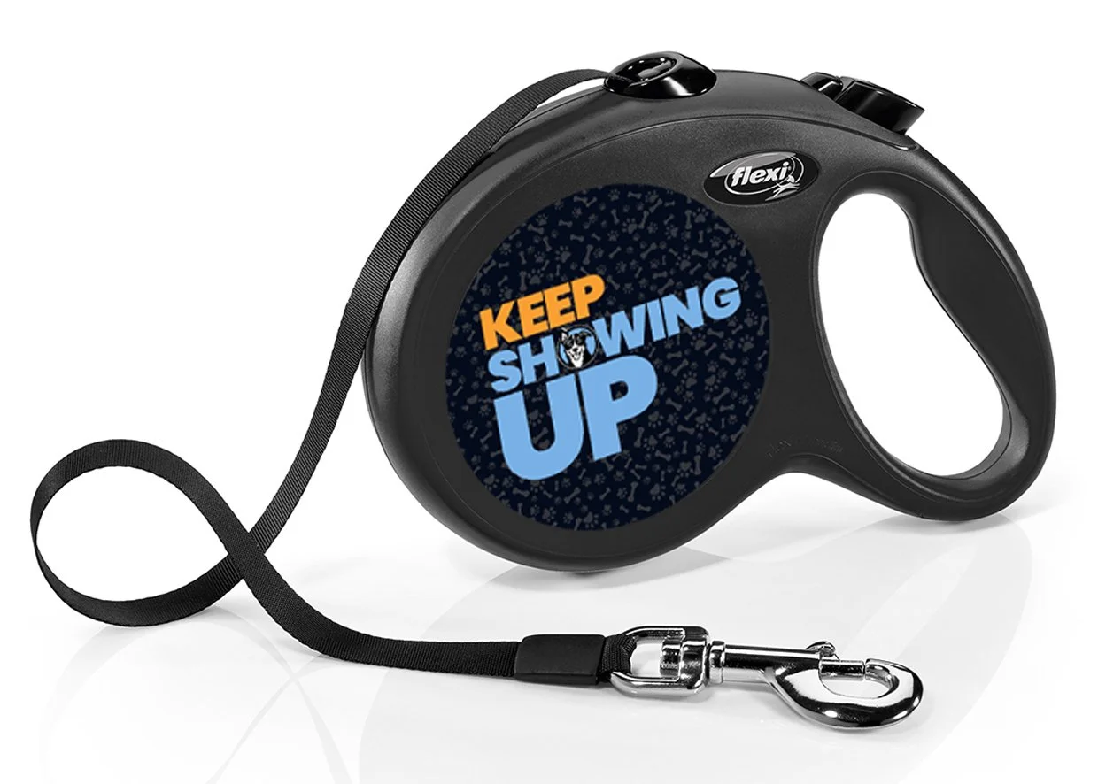 Flexi Retractable Leash with High-Vis Message