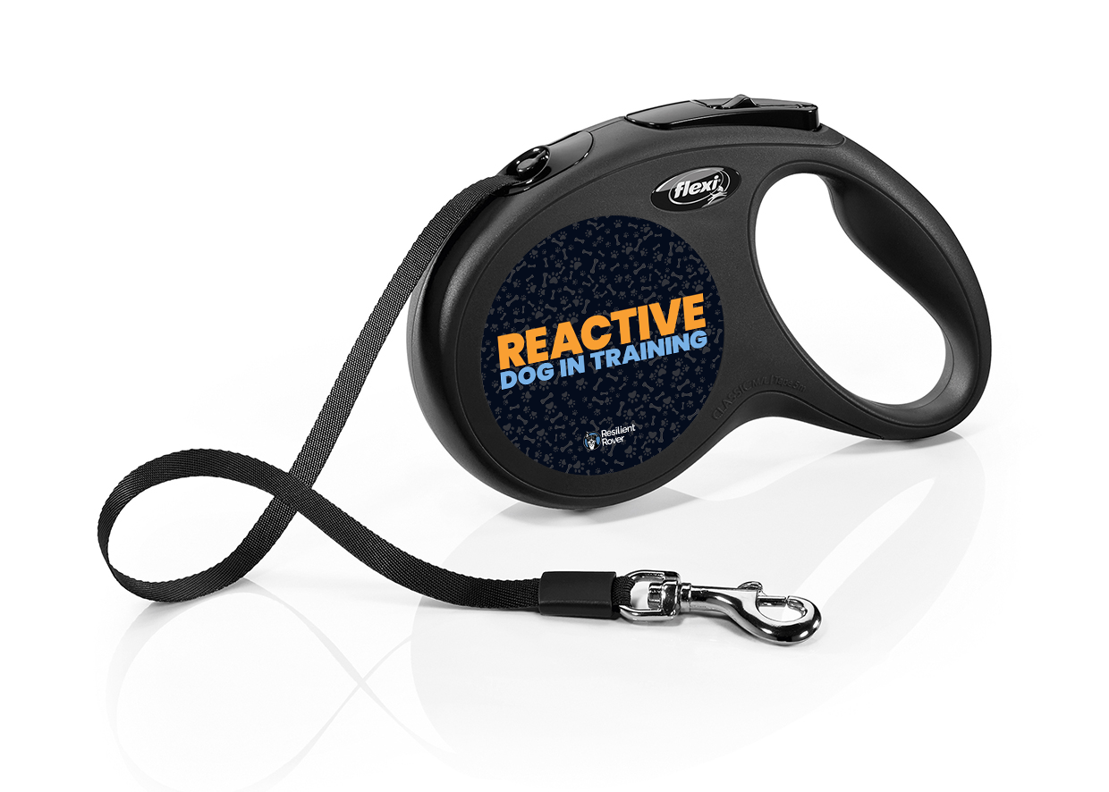 Flexi Retractable Leash with High-Vis Message