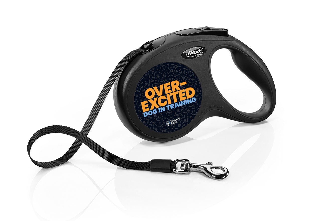 Flexi Retractable Leash with High-Vis Message