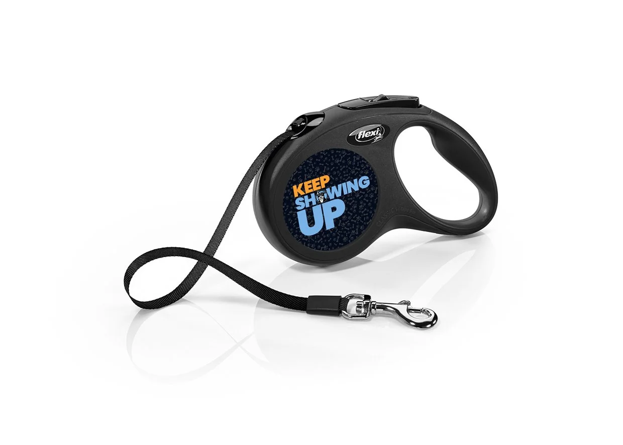 Flexi Retractable Leash with High-Vis Message