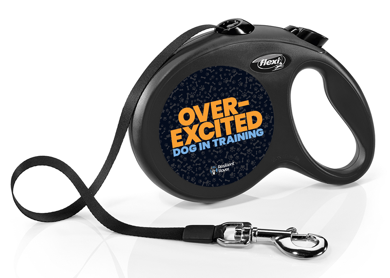 Flexi Retractable Leash with High-Vis Message