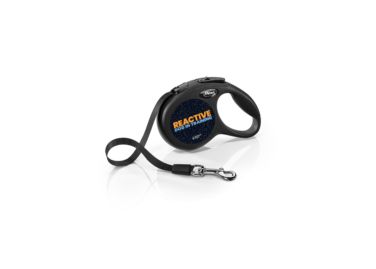 Flexi Retractable Leash with High-Vis Message