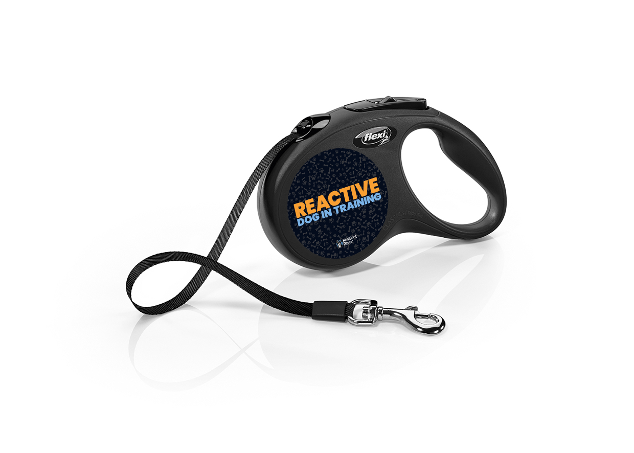 Flexi Retractable Leash with High-Vis Message