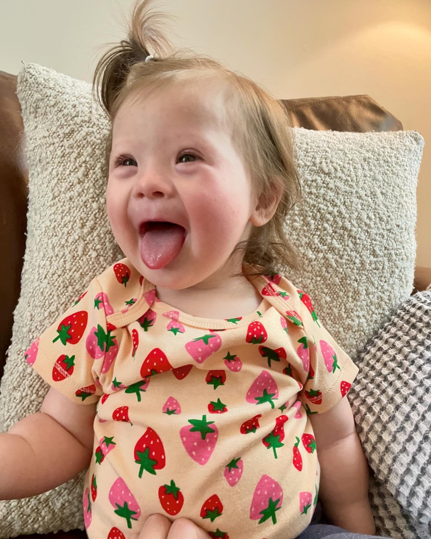 She most certainly is the sweetest strawberry in the patch. The second picture 😂 
💙💛💙💛
www.themargomission.com
💛💙💛💙
#t21 #downsyndromelove #ourlittlepearl #aintnothindownaboutit #downsyndrome #DS #seeingabilities #livingtheluckylife #upsyndr