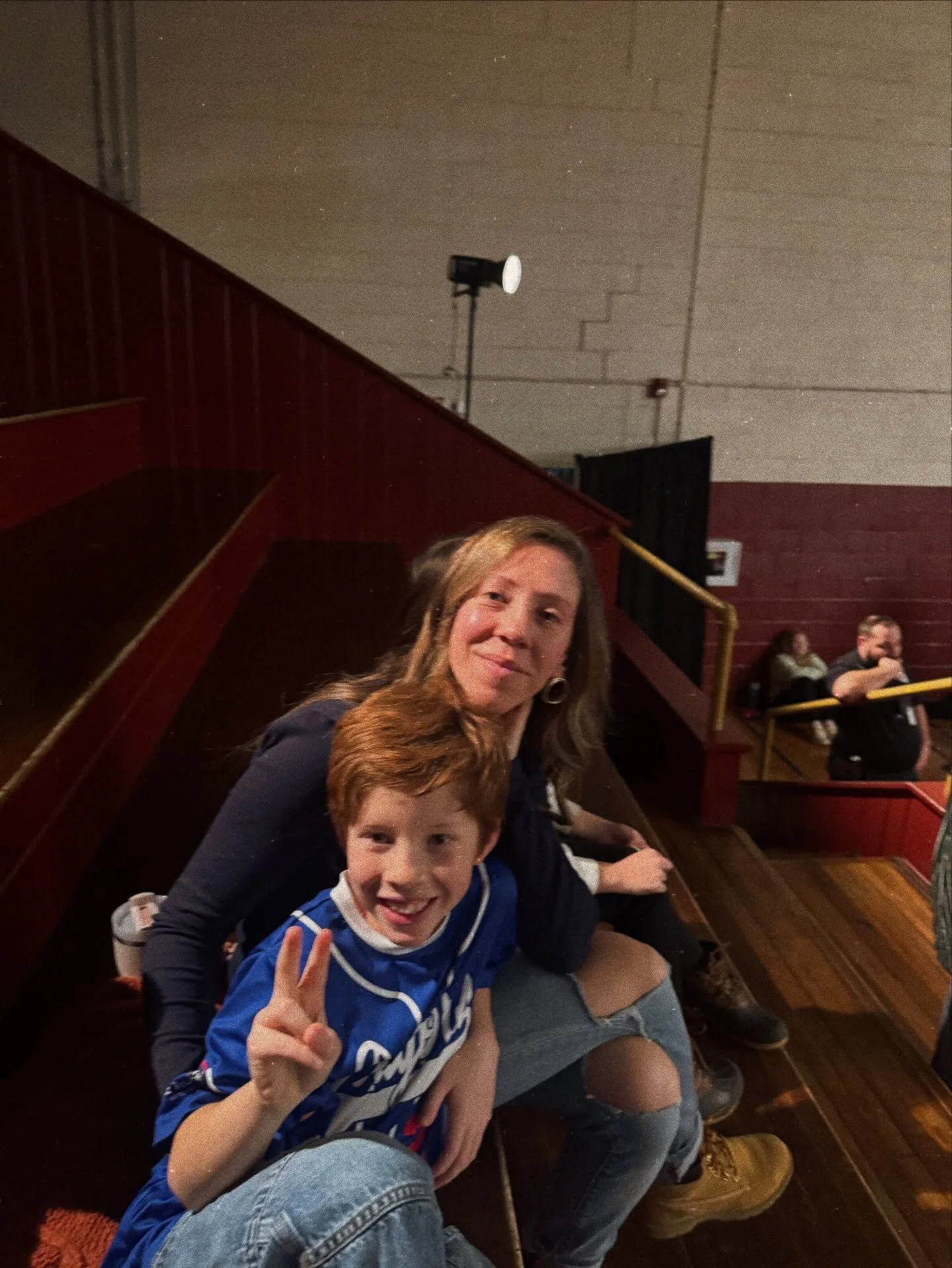 Rio snapped this picture of Milo and me last night at @farflungtincan live recording. Such a full circle moment for me. Stephen and I met at Lee, and I completely fell in love with him in a worship service. I kept thinking back to many prayer nights 