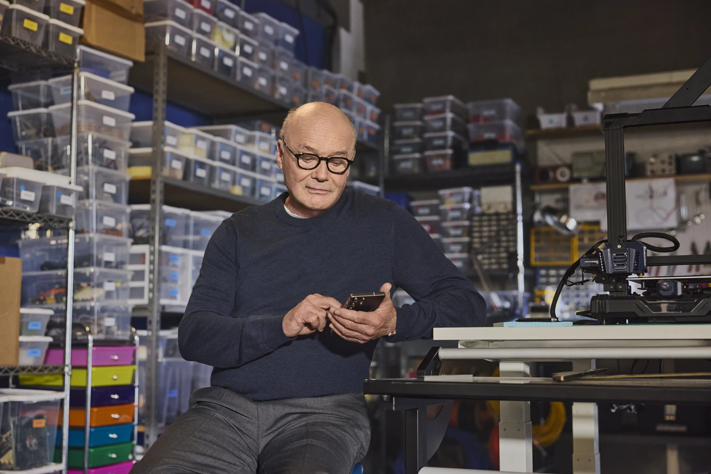 Creed Bratton in the CrAIg workshop