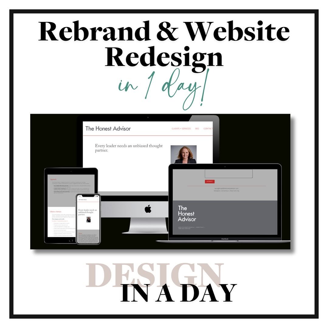 All in a day&rsquo;s work!
My client came to me looking for an updated logo, colors and mood for her brand and website.  It was time for a rebrand. Simple, clean and elegant were the words that resonated with her and her target audience.  We reviewed