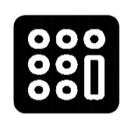 Black outline of a security gate keypad.