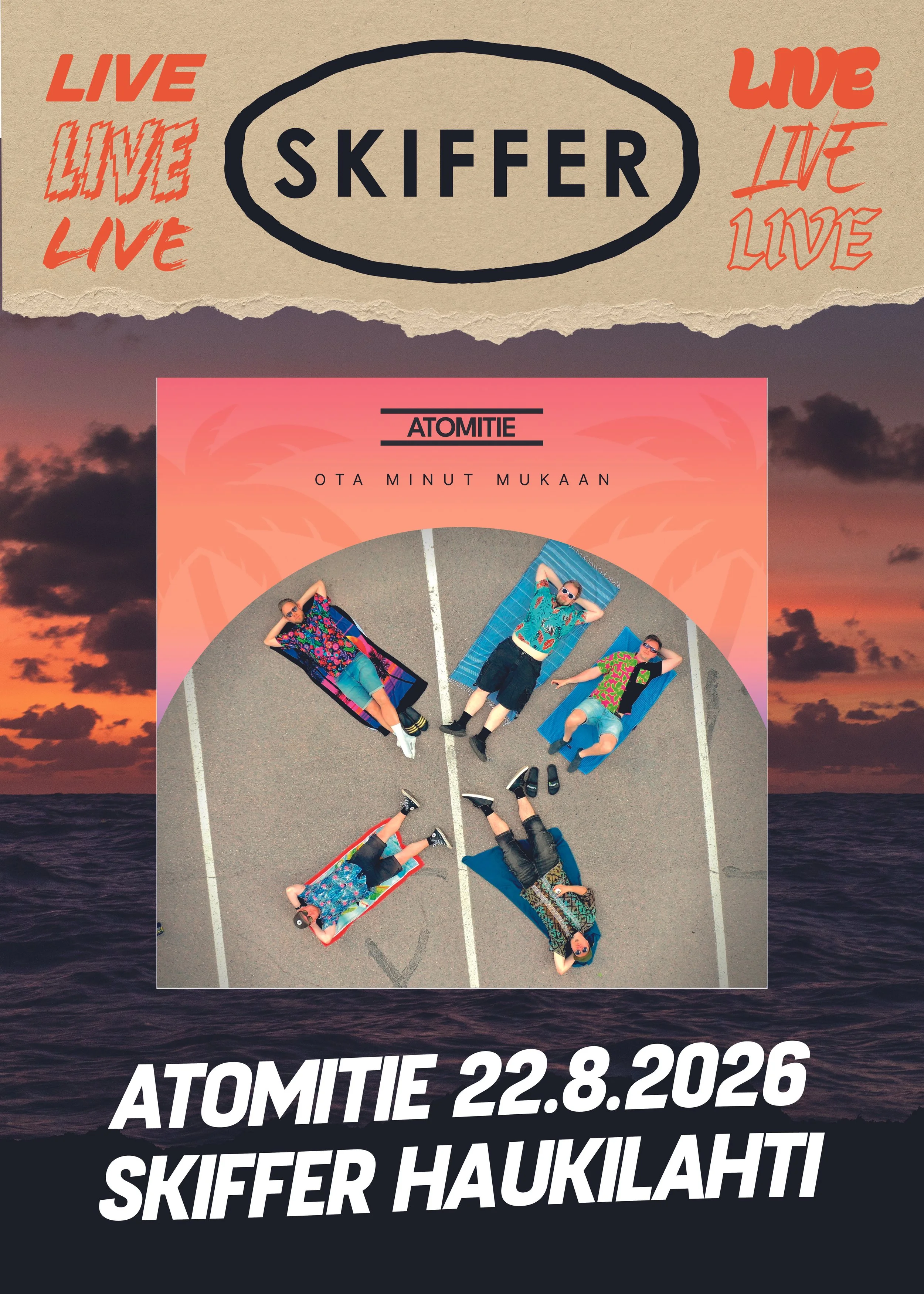 ATOMITIE keikalla Skiffer Haukilahdessa      22.8.2026!