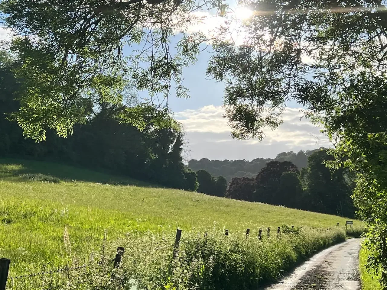 Waterhouse Lane looking out over the Midford Valley near Monkton Combe