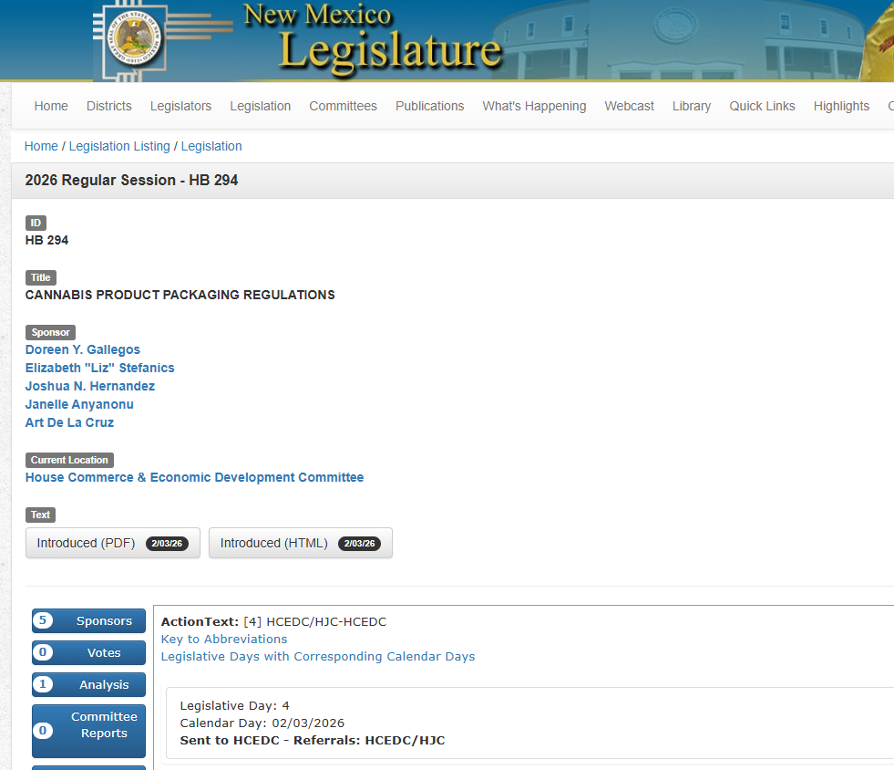 New Mexico HB 294 Passes First Committee