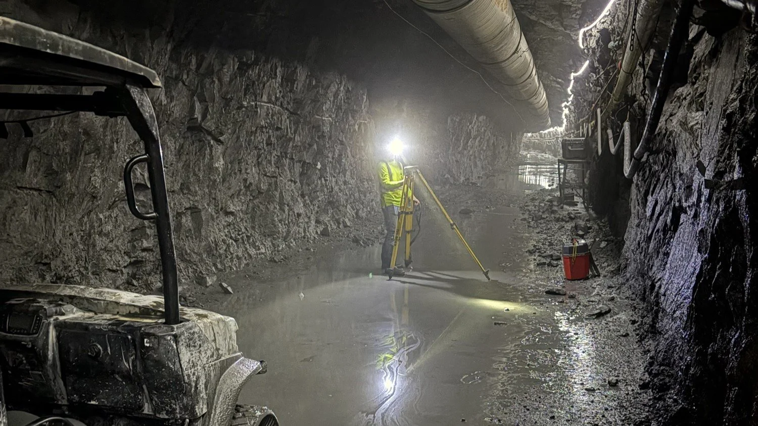 Photo shows worker inside Blackwater CSO Tunnel's path.