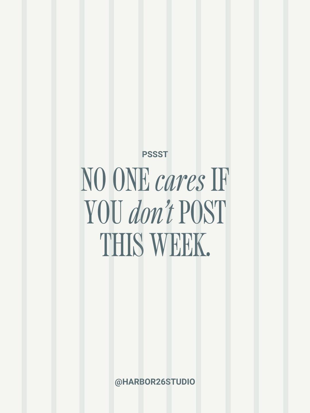 Historically, engagement is down around this time (plus they keep changing the algorithm). People are traveling, everyone&rsquo;s a little over ads, and life is happening.

Don't stress about posting this week 🤍

#socialmediamarketing #contentideas 