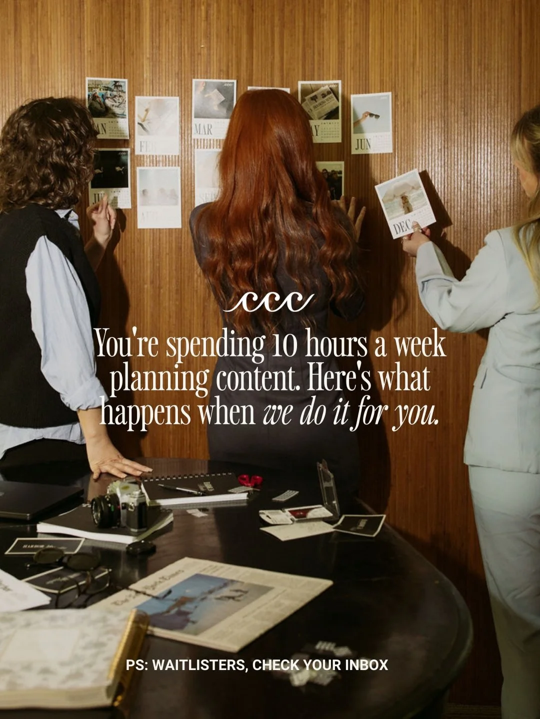 Okay, it&rsquo;s happening, waitlisters check your inbox for first dibs on custom content calendars!

First 4 sign ups lock in early bird pricing at $397/month.
Regular pricing $597/month.

First come first serve 👀

Missed the waitlist? Comment CALE