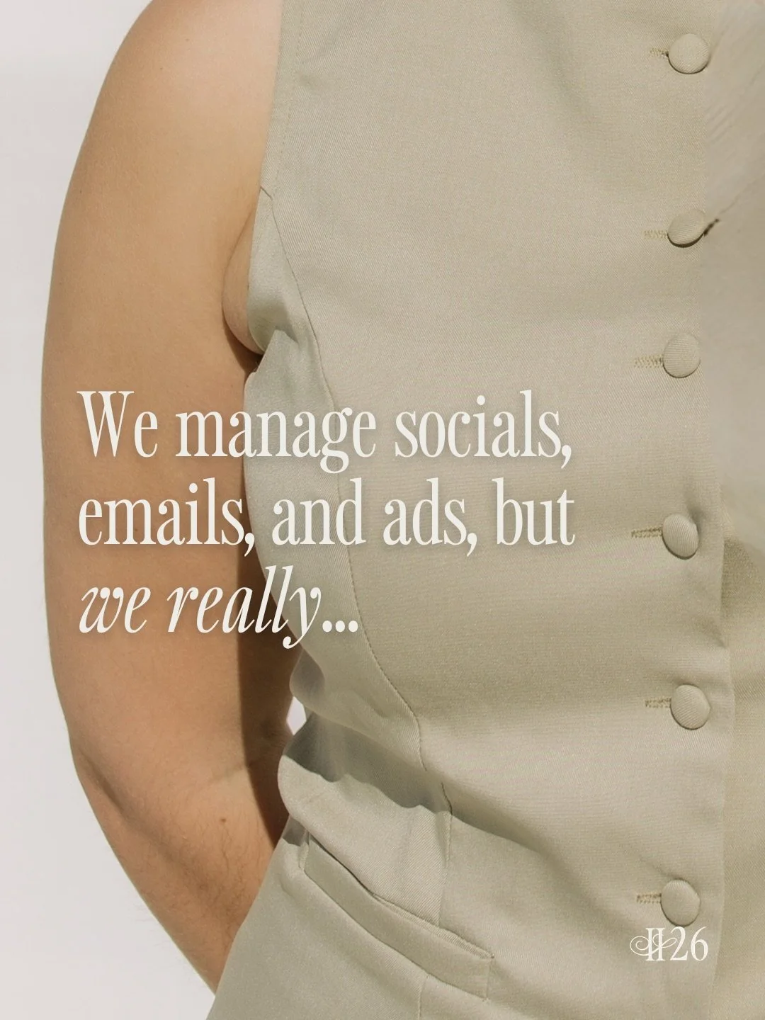 On the record, we run your marketing.&nbsp;

But what we actually do is get inside your brand, understand what makes it worth paying attention to, and build the kind of marketing that makes your ideal client feel like you&rsquo;re reading their mind.