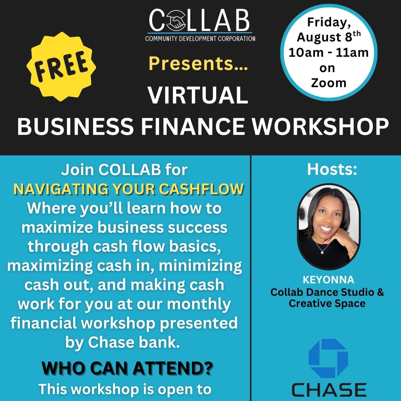Navigating Cashflow Workshop by Chase Bank (virtual)