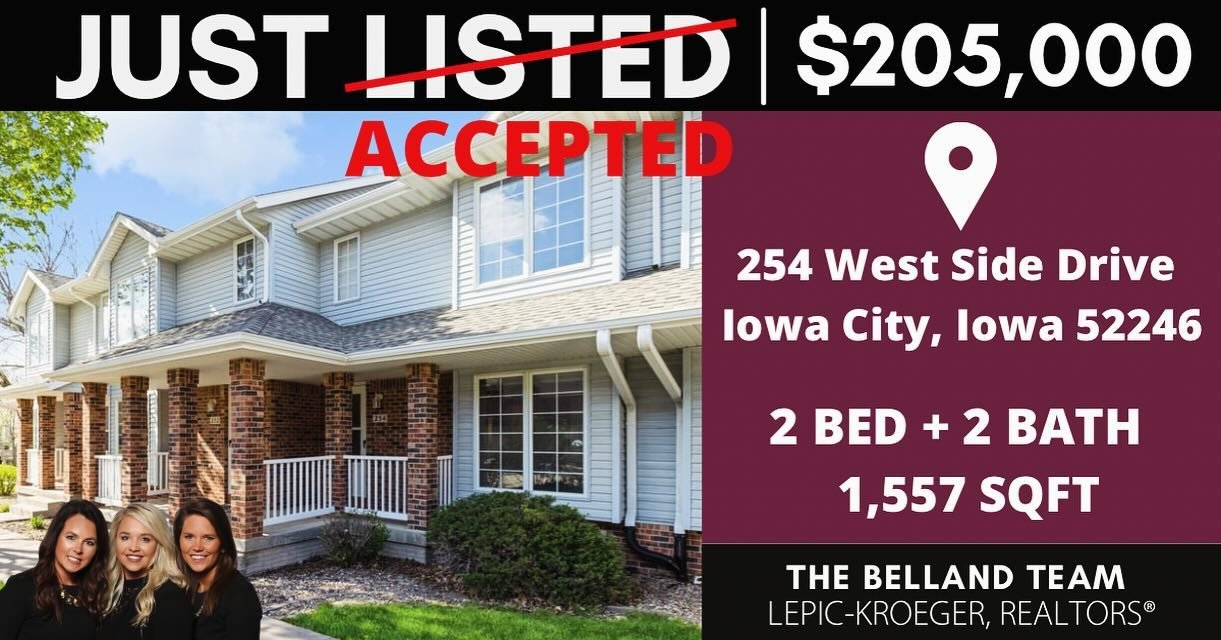 JUST LISTED ➡️ JUST ACCEPTED! 👊🏽 
Congratulations to our sellers! Multiple offers and securing a top dollar offer is just what we ordered! 🏡 The TIME is NOW! 
Call our team today &amp; let&rsquo;s game plan! 📲 319.530.1055