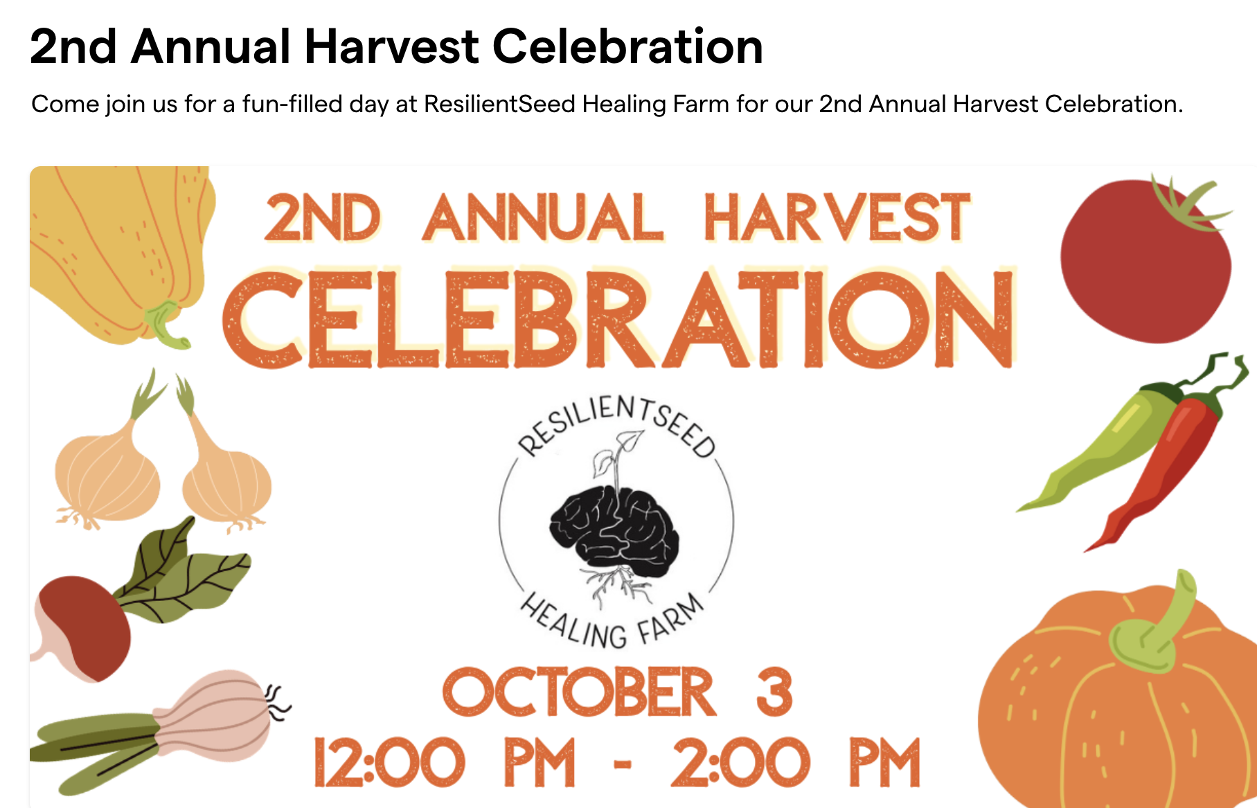 2nd Annual Harvest Celebration