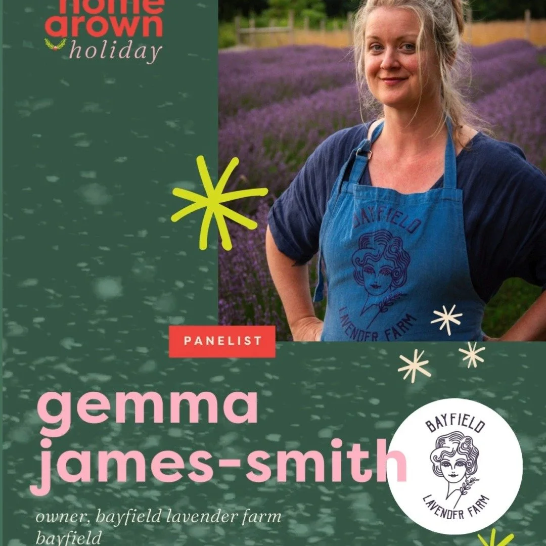 ✿ PANELIST PROFILE ✿

 Meet Gemma James‑Smith of Bayfield Lavender Farm (@bayfieldlavender )!

A performer‑turned‑farmer, soap‑maker, and pollinator champion, Gemma is the steady heart behind almost three acres of purple rows alongside wildflower mea