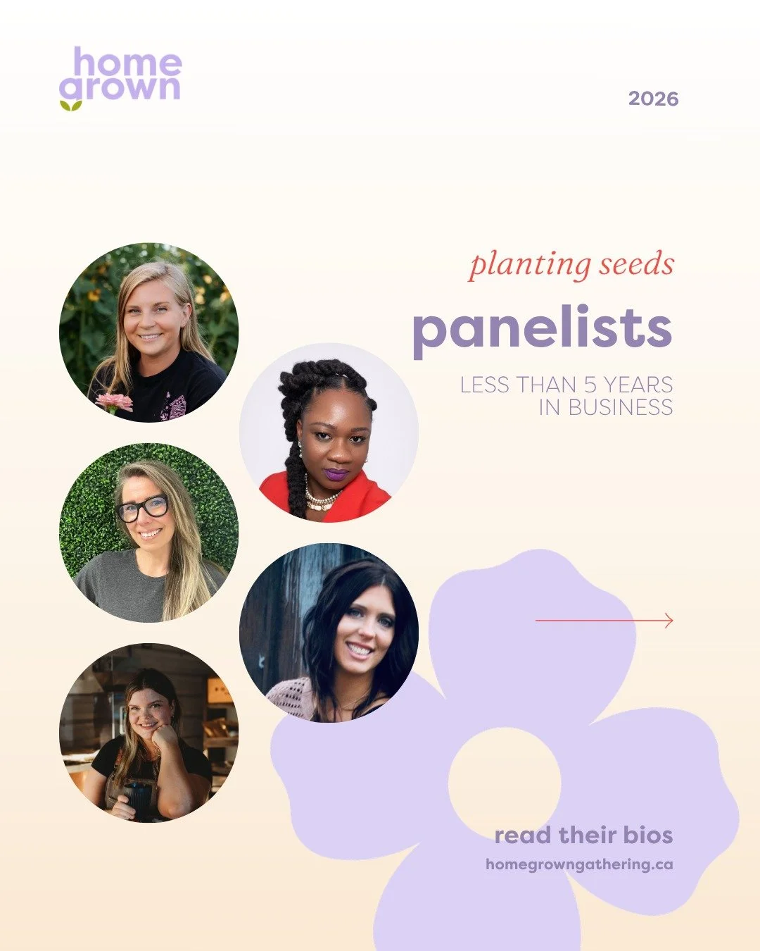 An incredible 58 speaker applied to speak at this year's event. With just 22 spots available, it was PAINFUL 😭 to make selections. Every woman at Homegrown deserves the opportunity to share their story.

This year's speaker lineup has such a beautif