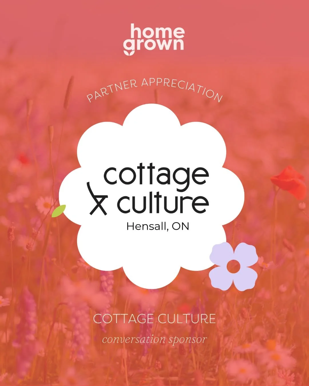 ✿ PARTNER APPRECIATION POST ✿

We're so delighted to welcome Cottage Culture (@cottageculturehensall ) as Homegrown's Conversation Partner!

Their team is helping us create cozy, beautiful places to sit, gather, and settle into good conversation thro