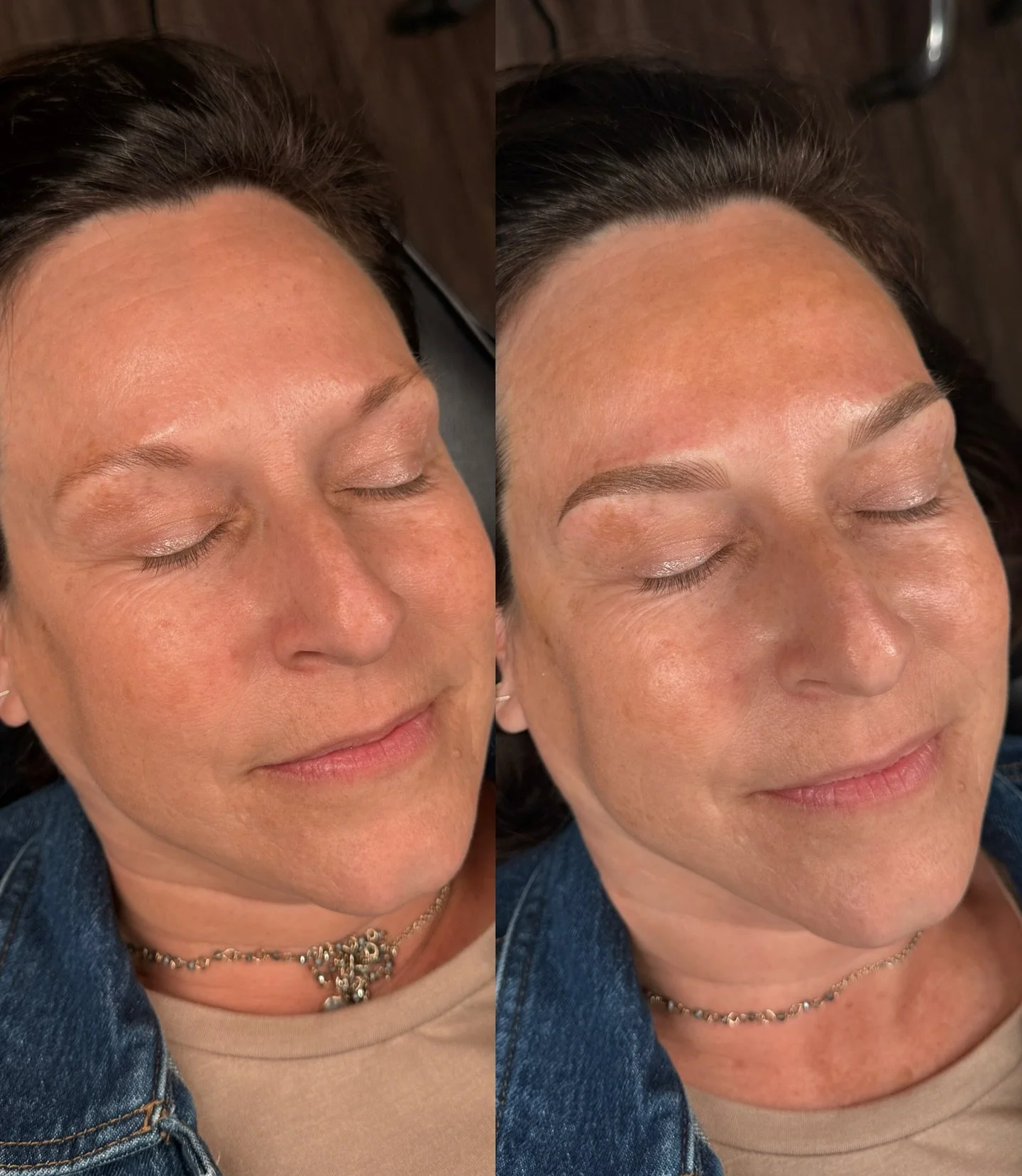 Bringing her brows back to life with some NANO COMBO BROWS 👩🏻&zwj;🎨🖌️ I had so much fun creating these brows for my client who was tired of having to fill them and just wanted a low maintenance, natural looking solution.

‼️ For NEW CLIENTS that 