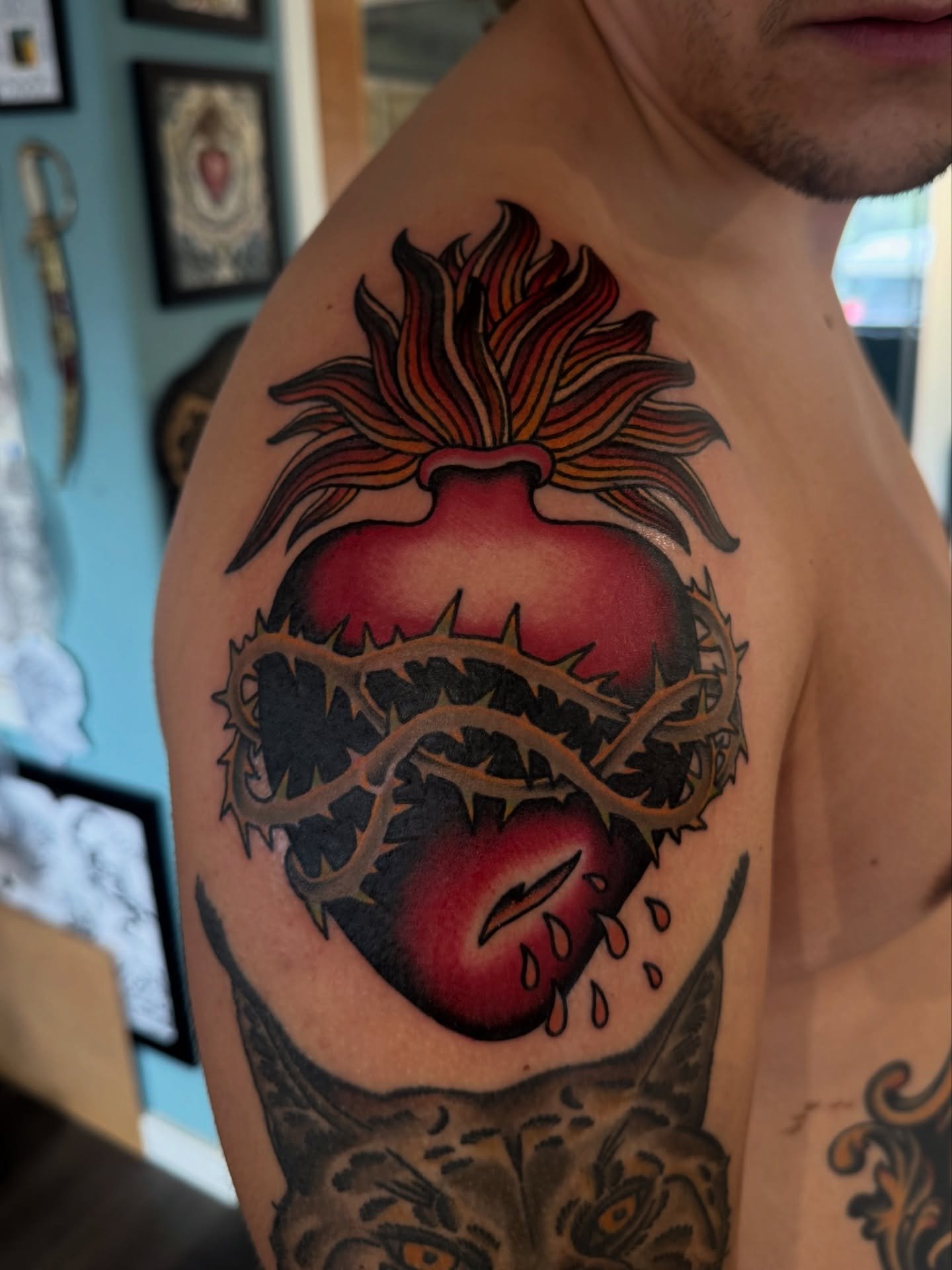 ❤️&zwj;🔥SACRED HEARTS❤️&zwj;🔥 Sacred heart tattoos&mdash; in color and black and grey &mdash;big and small &mdash; all by @laurent_trelaun 
Laurent is at Black Heart Tattoo THURSDAYS &amp; FRIDAYS ! 
☎️ 415-431-2100
📧 bhtattoosf@gmail.com
🛜 black