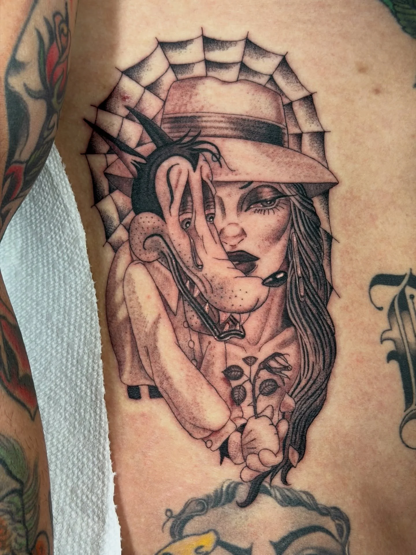 Black and grey fine line babe and Tex Avery wolf by ✨@mattpardo ✨

Matt is at Black Heart Tattoo on Mondays and Thursdays. 

To book in with him email - 🧨pardoappts@gmail.com