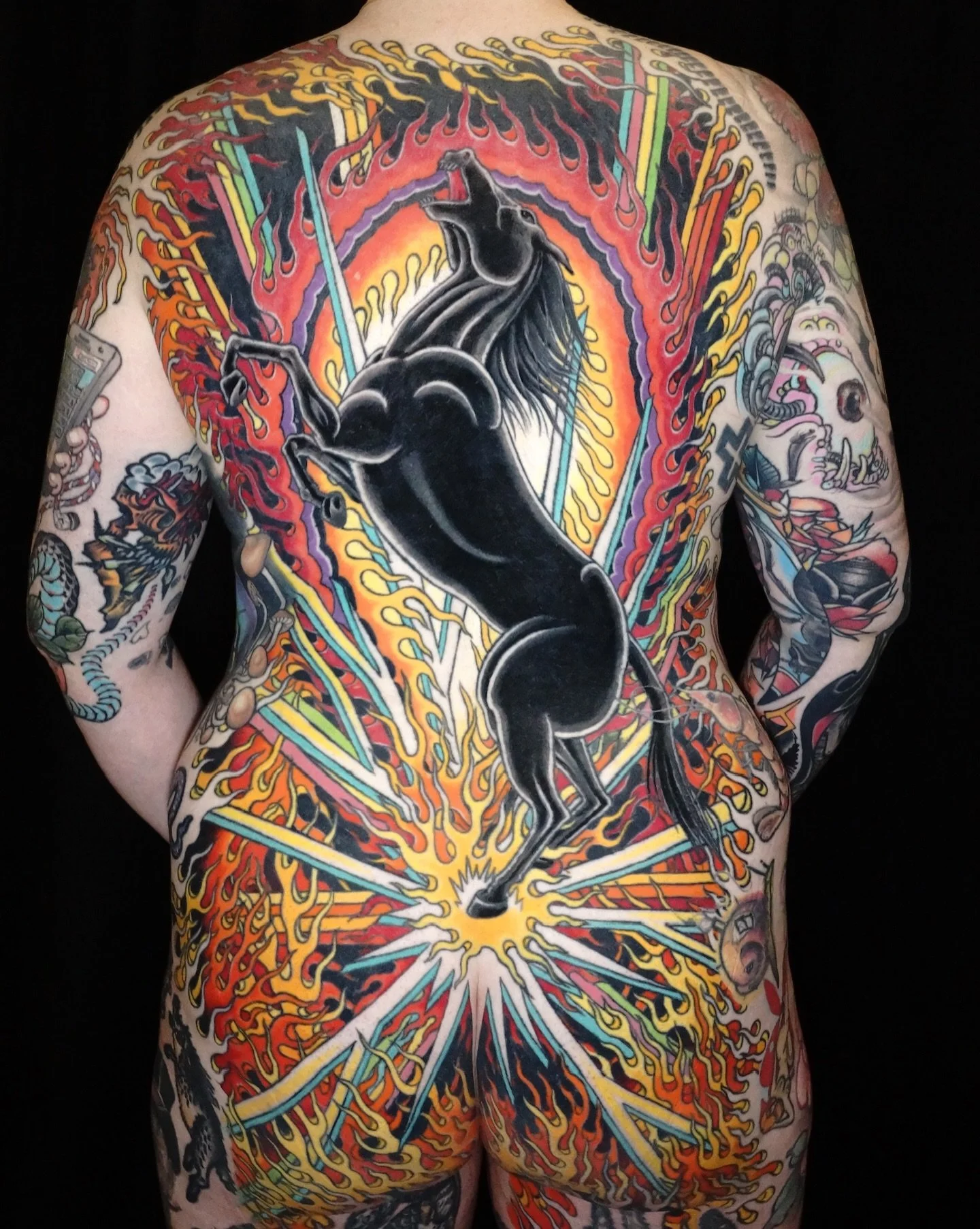 Backpiece by @kahlil_rintye 

Kahlil is at Black Heart Tattoo on Tuesdays and Wednesdays. 

Link in bio to book with him.