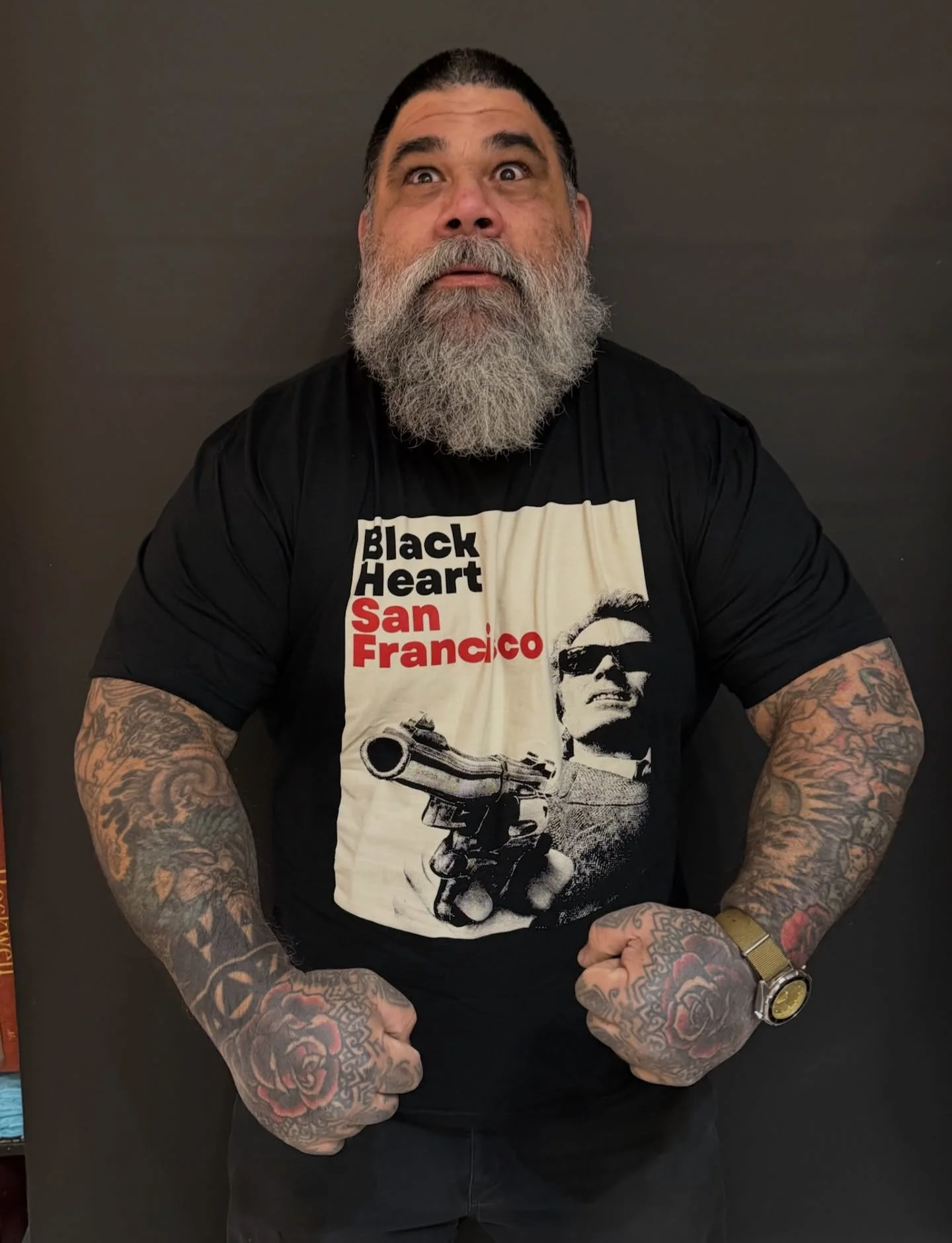 🖤 Black Heart Dirty Harry T-shirt is a flex! 

Available in our webstore. 🔗 link in bio.

Printed on 100% cotton Gildan Hammer shirts. 

Sizes S - XXL 
*medium is sold out