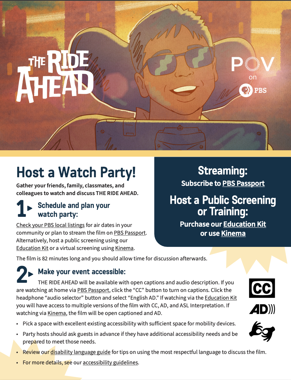 "Host a Watch Party" toolkit with info on how to host a party
