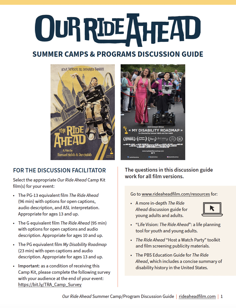 Our Ride Ahead Summer Camps & Programs Discussion Guide