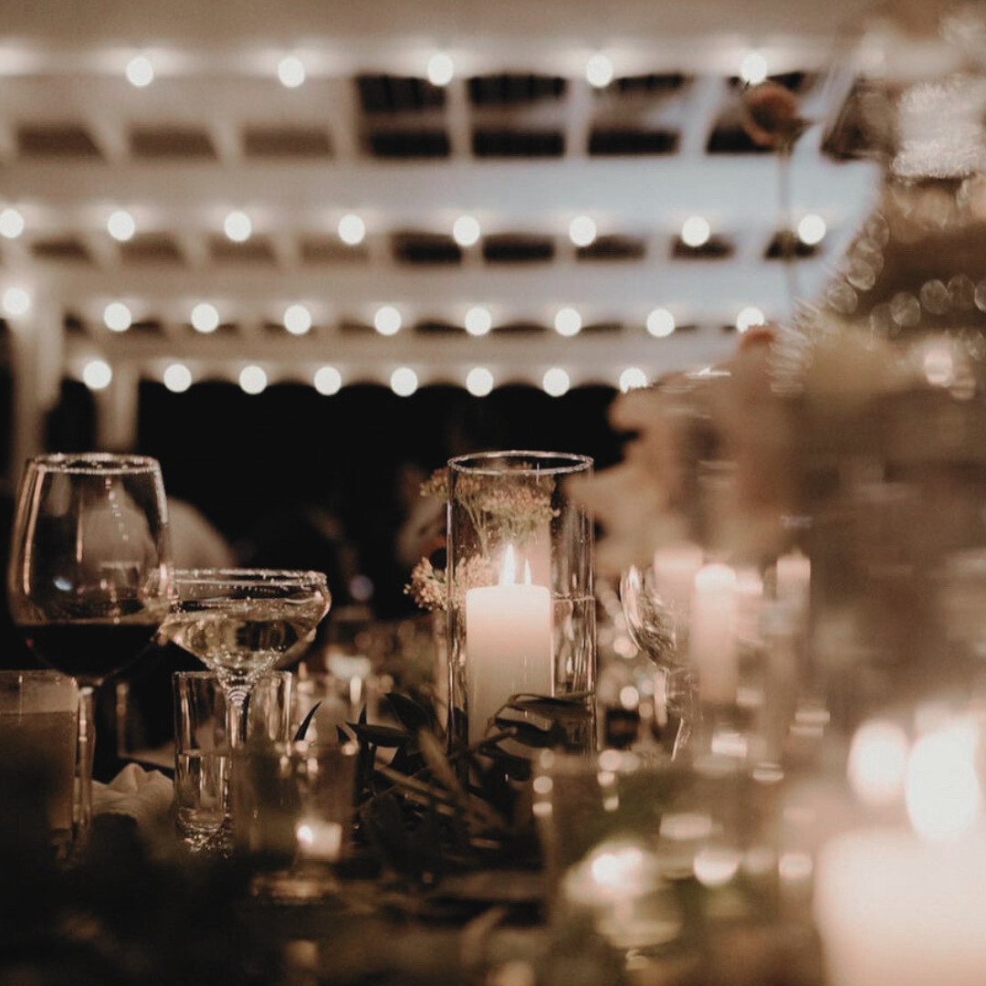 Candelight wedding tablescape