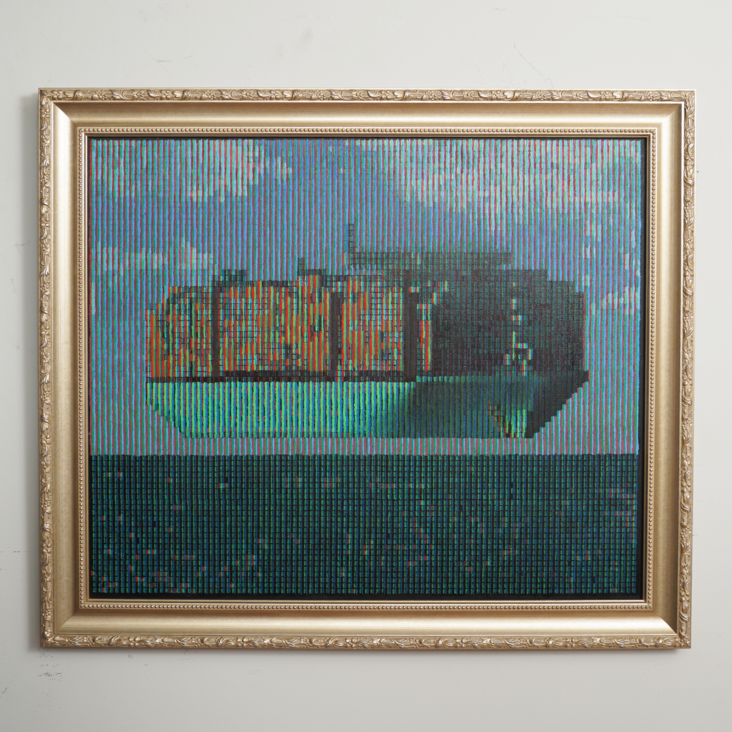 Container Ship Fata Morgana, oil on linen aluminum panel, 24x20"