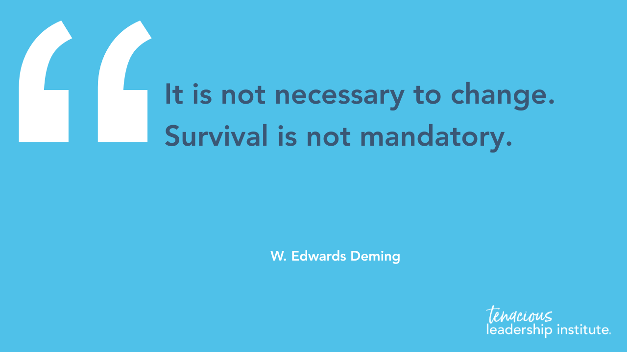 “It is not necessary to change. Survival is not mandatory.” W. Edwards Deming