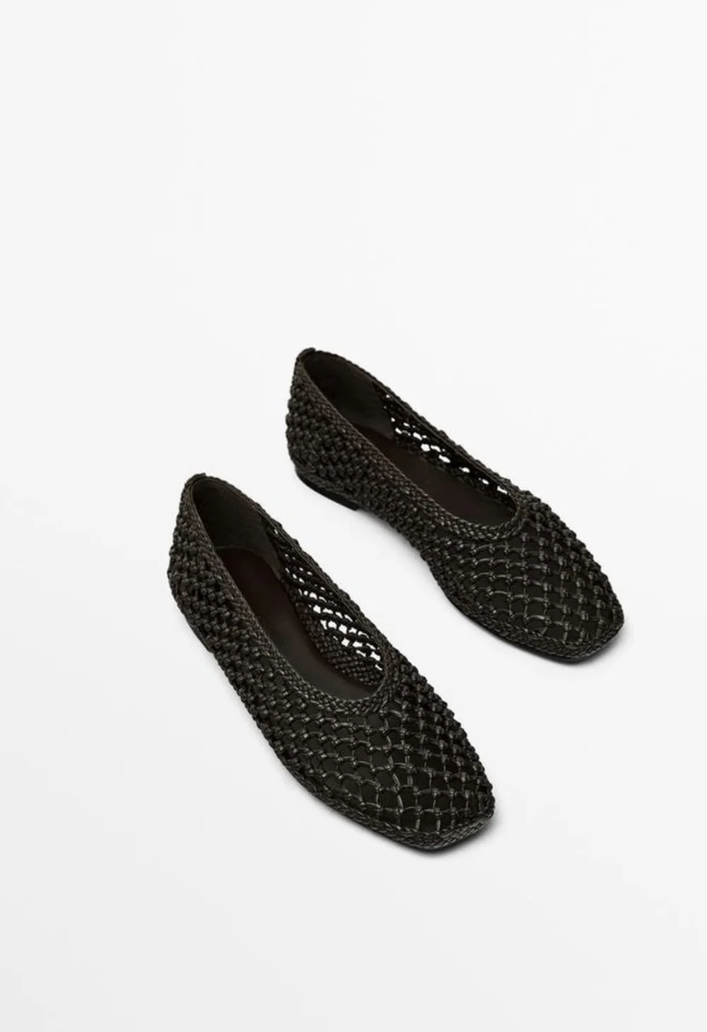 ZARA BROWN LEATHER BALLET FLATS