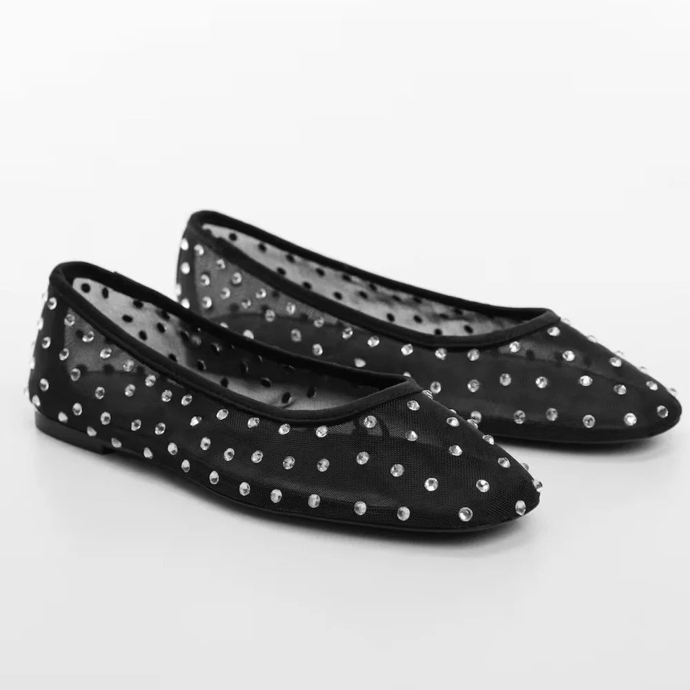 MANGO RHINESTONE BALLERINAS