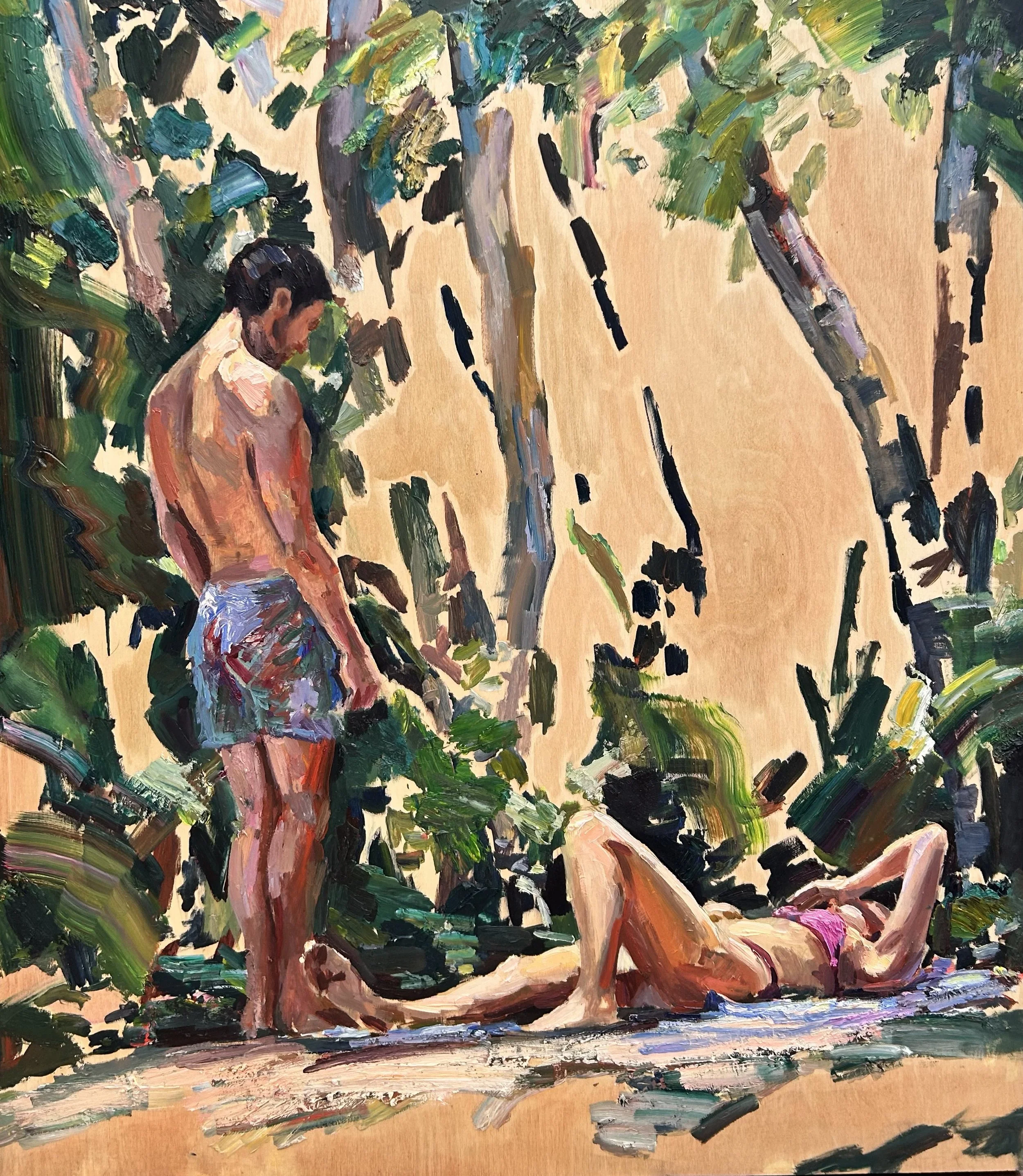 After the swim, 2026
Oil on wood, 80x70cm
$1,800